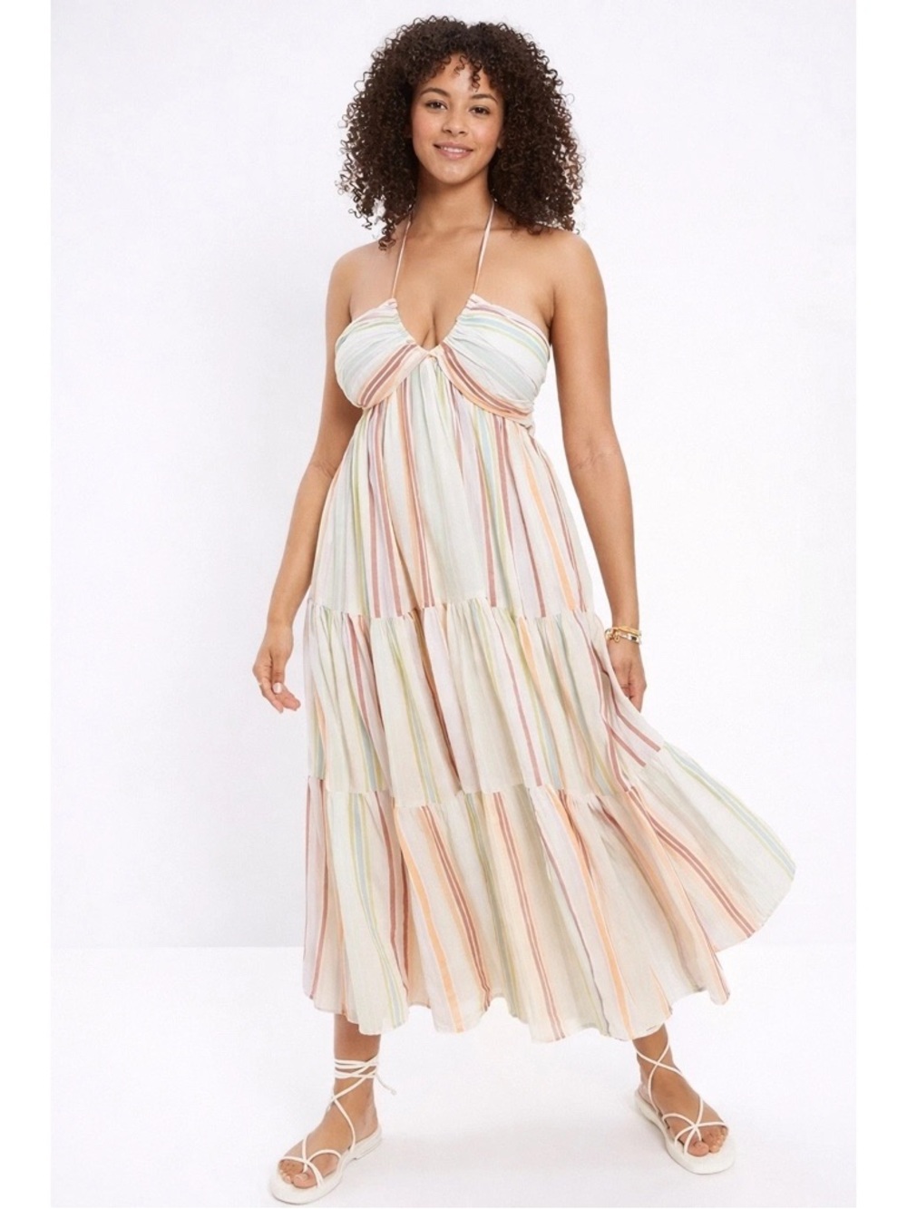 American Eagle Striped Lightweight Halter Dress